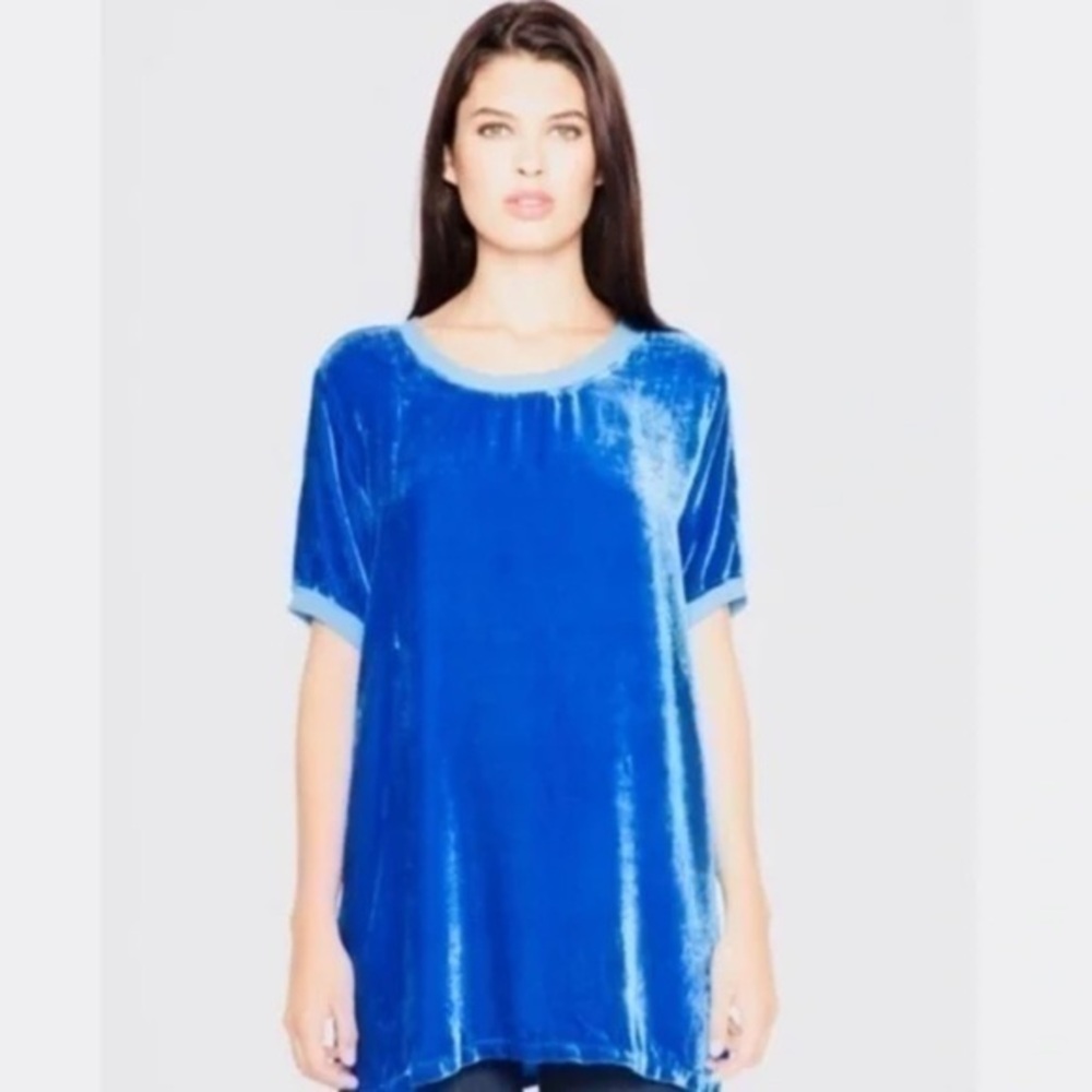 Johnny Was Pete & Greta Keisha light lapis Velvet Royal Blue oversized